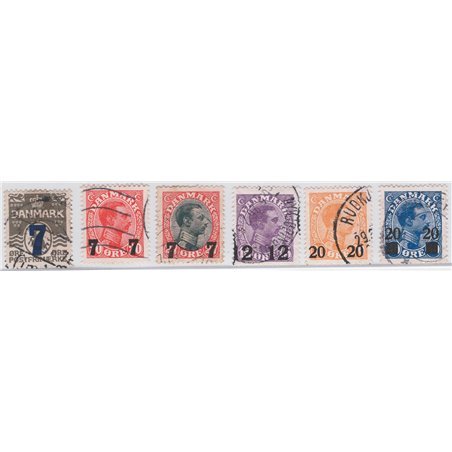 Danimarca 1926/27 Soprast. n° 168/73 Cat. € 53 (U)