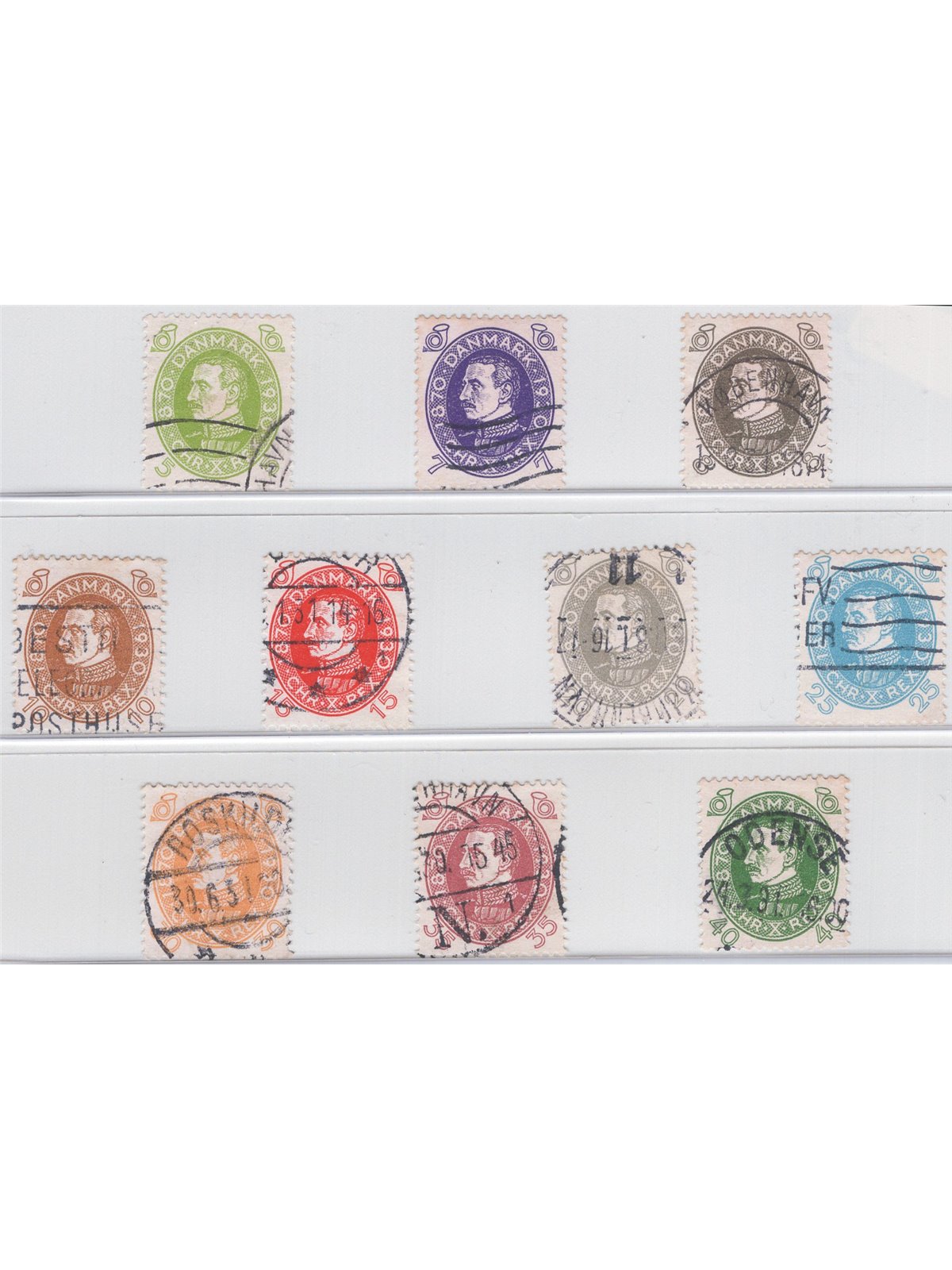 Danimarca 1930 60° Compleanno di Re Cristiano X serie n° 197/206 Cat. € 45 (U)