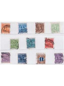 Denmark 1921/27 Postage stamp numeral in centre series no. 9/18 Cat. €70 (U)