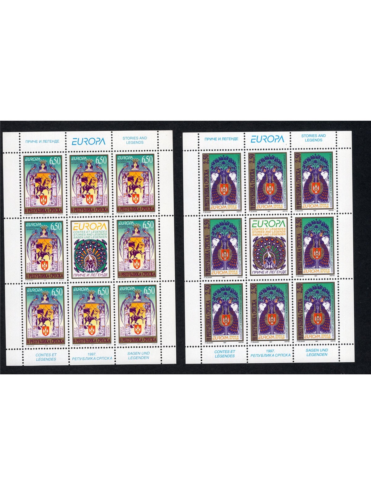 Europe Cept 1997 ‘Europe’ series in mini-sheets series no. 69/70 Cat. €250 (**)