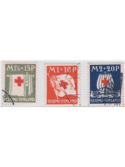 Finland 1930 Red Cross series no. 156/58 Cat. €92 (U)