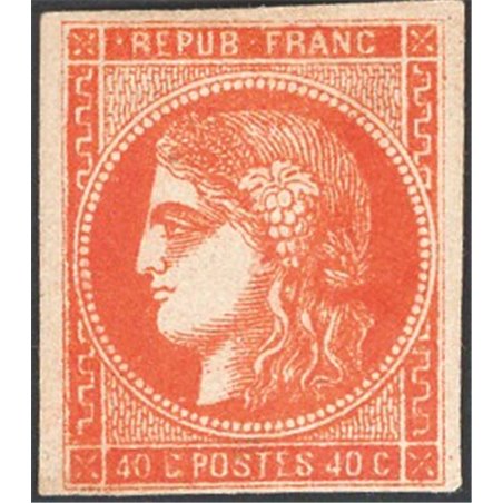 Francia 1870 40 c. arancio Yvert n° 48 Cat. € 700 (*)