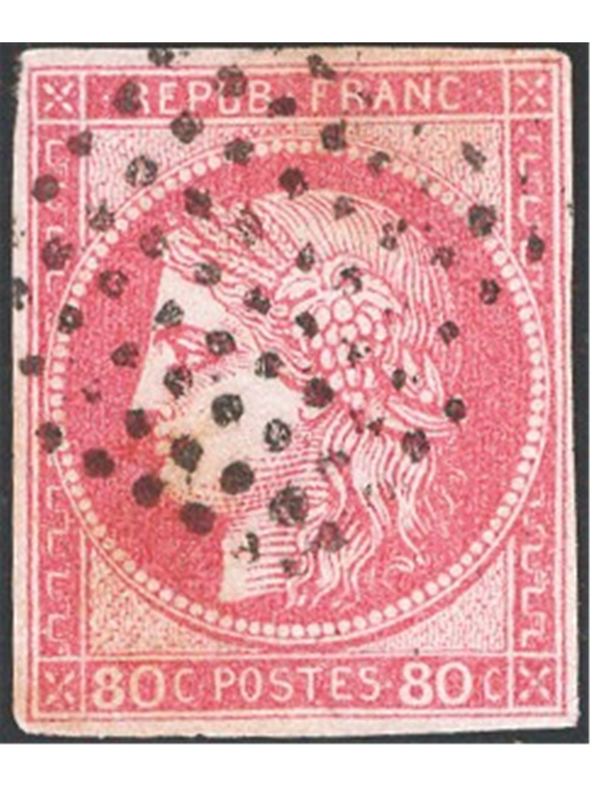 Francia 1870 Tipo Cerere 80 c. rosa n° 49 Cat. € 320 (U)