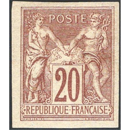 France 1876 Sage type 20 c. reddish-brown on undentilated straw no. 67. CiBaFil cert Cat. €650 (*)