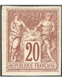 Francia 1876 Tipo Sage 20 c. bruno rosso su paglia non dent. n° 67 Cert. CiBaFil Cat. € 650 (*)