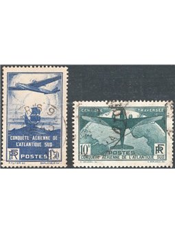 France 1936 Aerial Crossing of the Mediterranean series no. 320/21 Cat. € 150 (U)