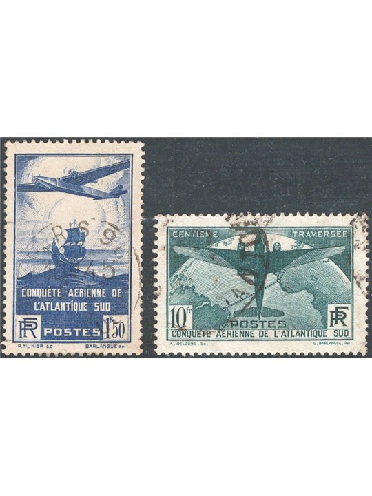 Francia 1936 Traversata aerea del Mediterraneo serie n° 320/21 Cat. € 150 (U)