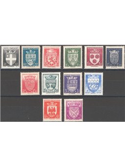 Francia 1942 Stemmi II serie serie n° 553/64 Cat. € 60 (**)