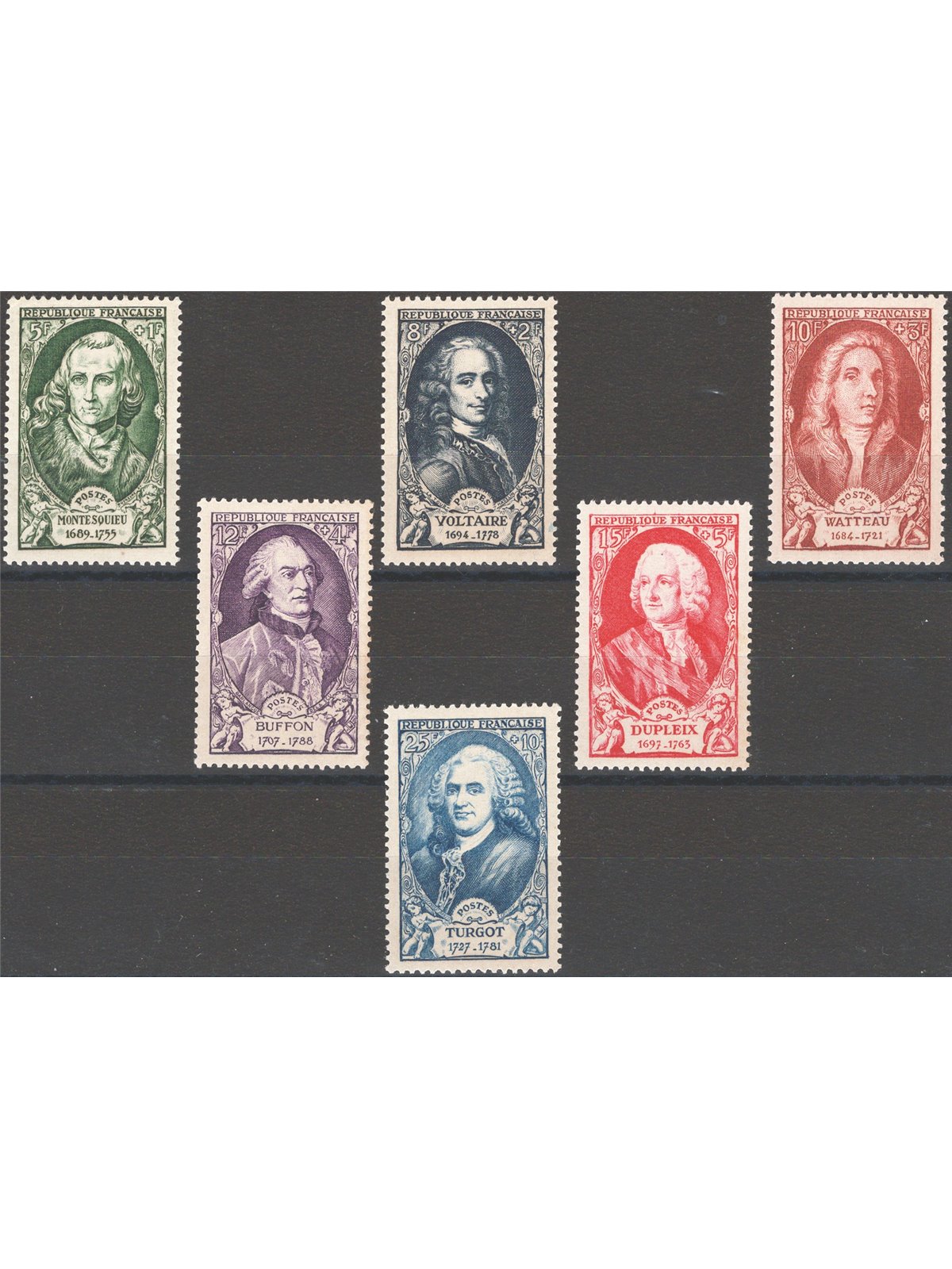 Francia 1949 Illustri serie n° 853/58 Cat. € 30 (**)