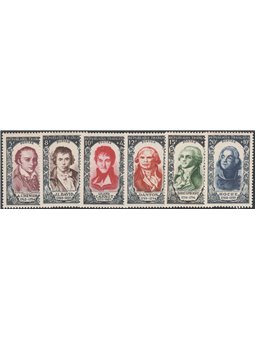 France 1950 Illustrious Figures series no. 867/72 Cat. €95 (**)