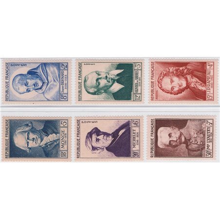 France 1953 Illustrious Figures series no. 945/50 Cat. €65 (**)