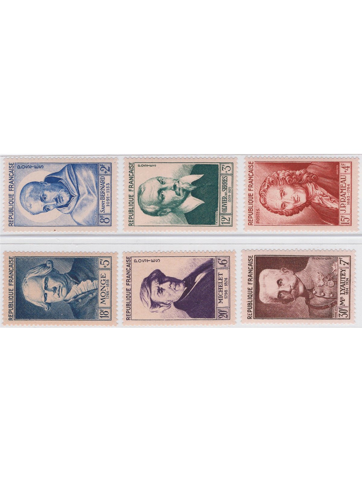 Francia 1953 Illustri serie n° 945/50 Cat. € 65 (**)