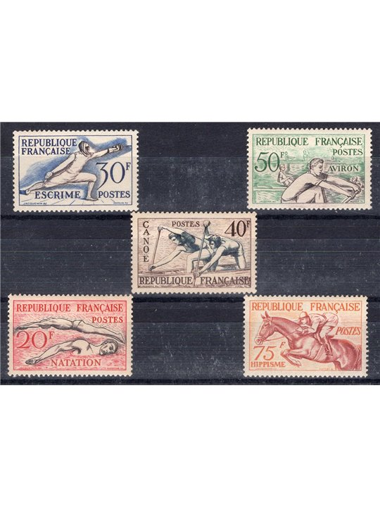 France 1953 Helsinki Olympics series no. 960/65 Cat. € 90 (**)