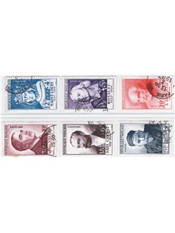 France 1954 Illustrious Figures series no. 989/94 Cat. € 185 (U)