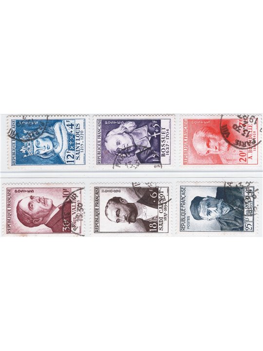 France 1954 Illustrious Figures series no. 989/94 Cat. € 185 (U)