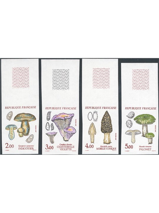 Francia 1987 Funghi serie n° 2488/91 non dent Cat. € 125 (**)