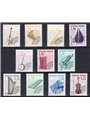 France 1992 Pre-cancelled musical instruments series no. 213/23 Cat. €100 (**)
