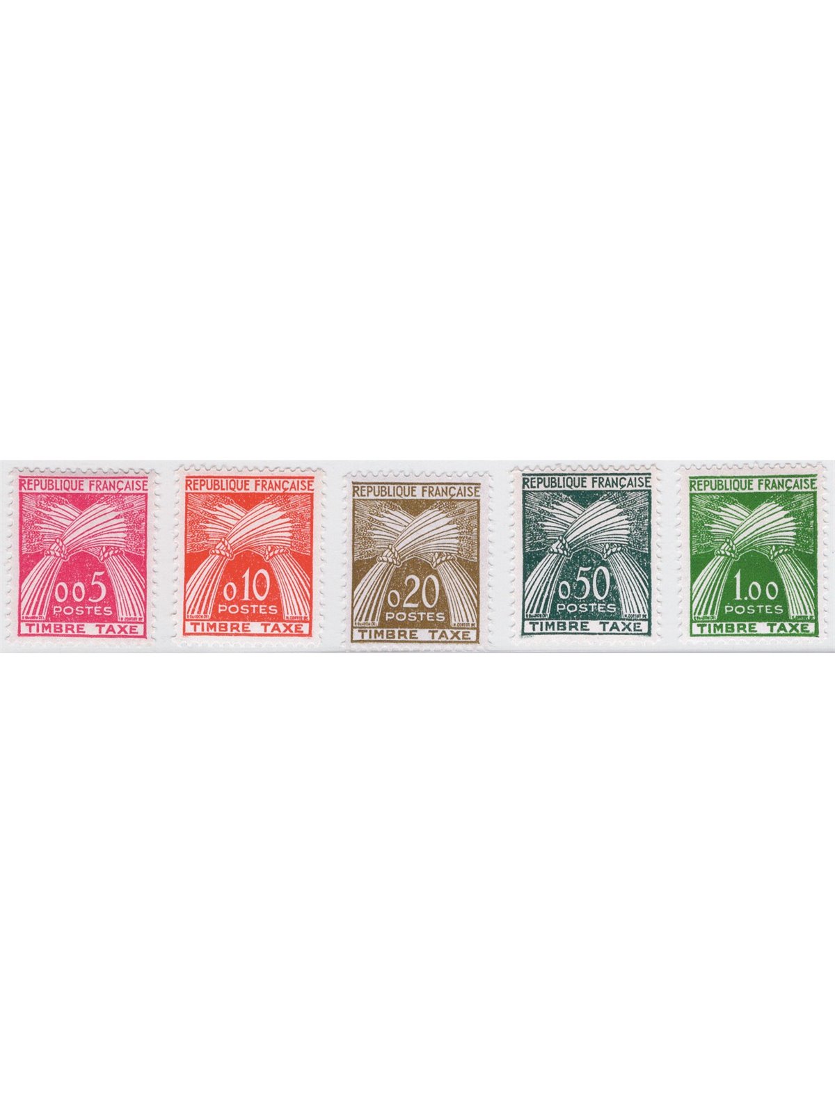 France 1960 Tax stamps ‘Sheaves of wheat’ no. 90/95 Cat. € 90 (**)