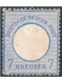 Germania Reich 1872 Aquila in rilievo in un cerchio con piccolo scudo sull'aquila 7 k. azzurro n° 7. Firm. AD ED Cert. Apicella 