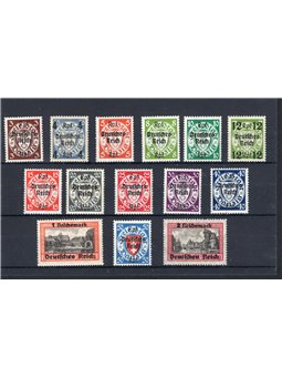 Germania Reich 1939 Francobolli di Danzica del 1924/38 soprast. “DEUTSCHE REICH” serie n° 653A/653P Cat. € 250 (**)