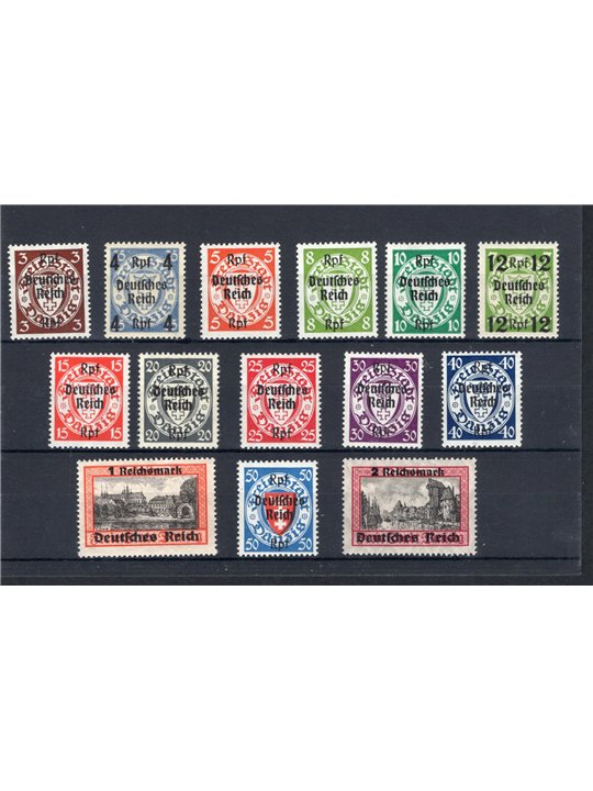 Germany (Reich) 1939 Danzig stamps from 1924/38 overprinted “DEUTSCHE REICH” series no. 653A/653P Cat. € 250 (**)