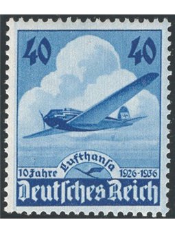 Germania Reich 1936 P.A. 10° Anniv. della Luftmansa n° 54 Cat. € 55 (**)