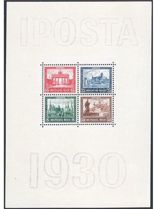 Germania Reich 1930 BF Expo Filatelica di Berlino Iposta n° 1 Cert. CiBaFil Cat. € 1.600 (**)