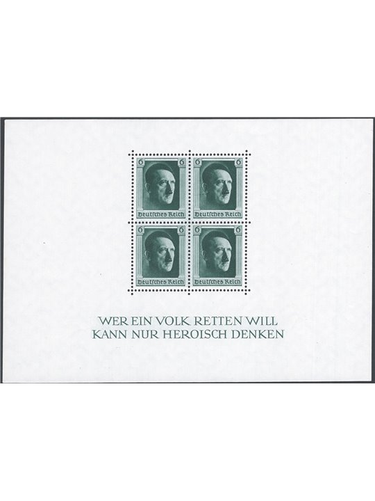 German Reich 1937 BF 48th Anniversary of Hitler’s Birth no. 8 Cat. €70 (**)