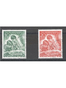 Berlino 1951 Giornata del Francobollo serie n° 66/67 Cat. € 80 (U)