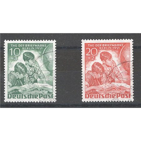 Berlino 1951 Giornata del Francobollo serie n° 66/67 Cat. € 80 (U)