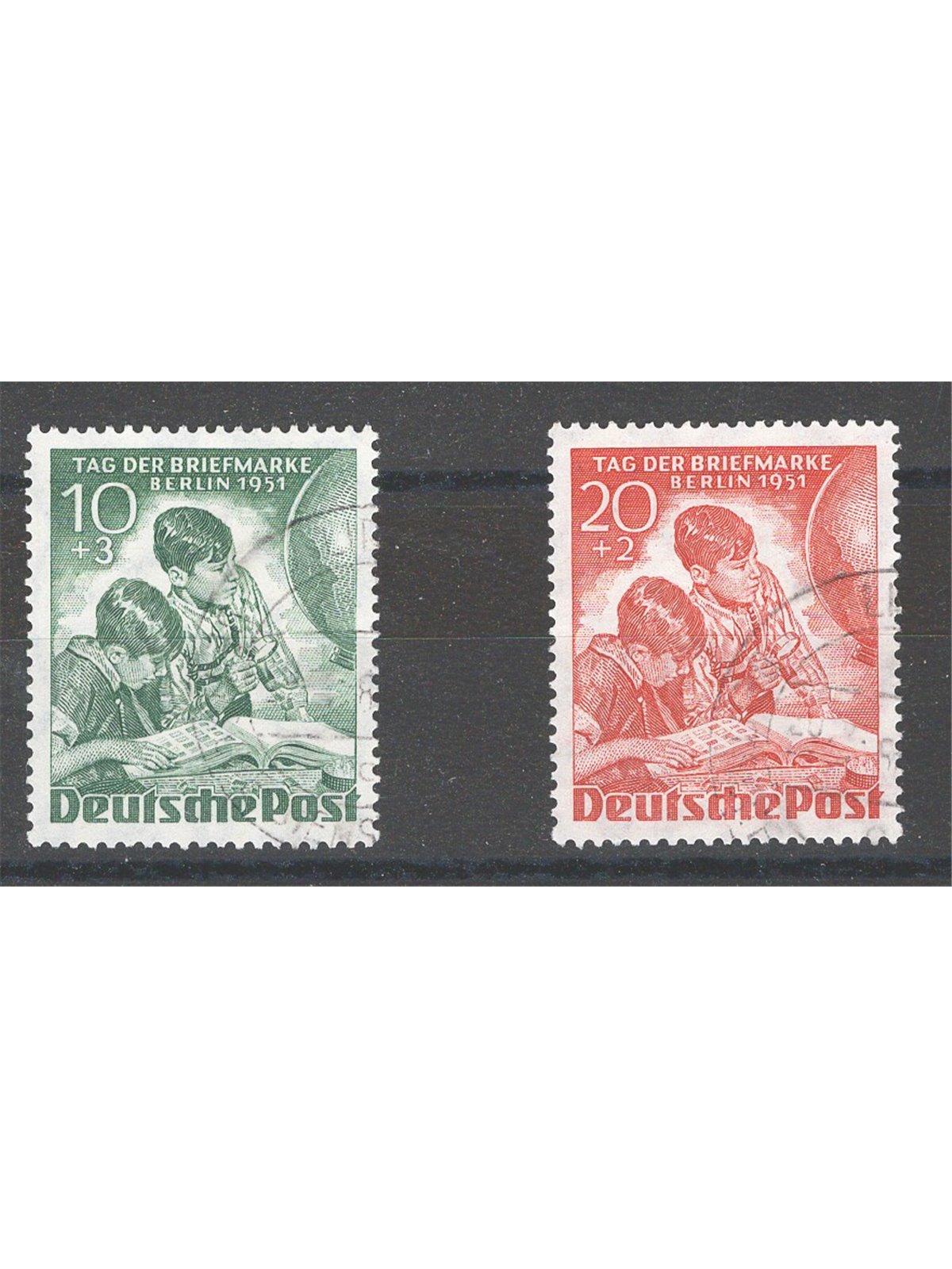 Berlino 1951 Giornata del Francobollo serie n° 66/67 Cat. € 80 (U)