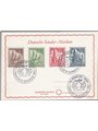 Berlino 24/9/1953 Chiesa a ricordo dell'imperatore Guglielmo serie n° 92/95 su cartolina annullata con timbri commemorativi dell