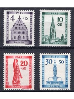Baden 194 9 Reconstruction of the City of Freiburg series no. 38/41 Cat. €70 (**)