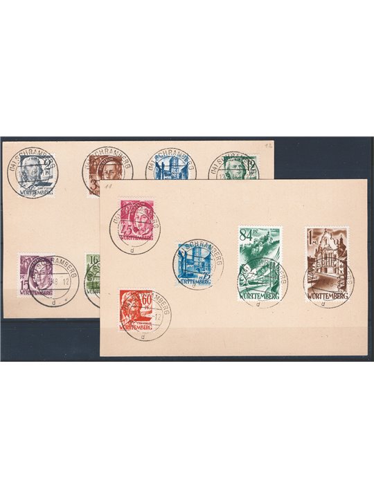 Wuttemberg 1947 Illustri e Vedute serie n° 1/13 Cat. 13 € (Fr)