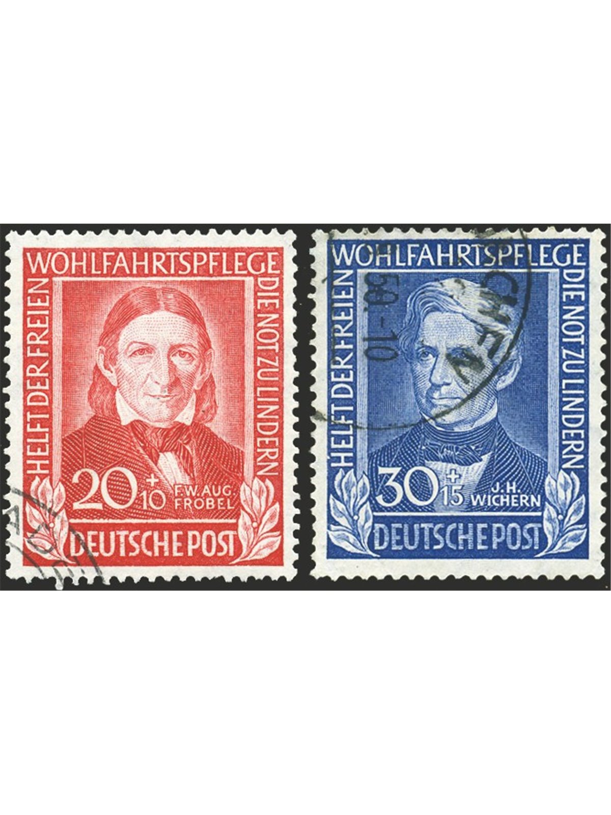Germania 1949 Beneficenza serie n° 3/6 Cat. € 190 (U)