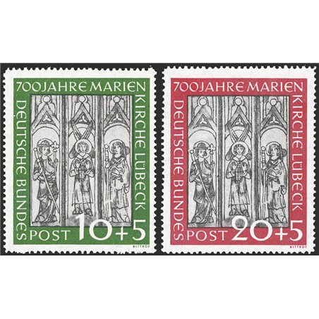 Germania 1951 Lubecca serie n° 25/26 Cert. CiBaFil Cat. € 200 (**)