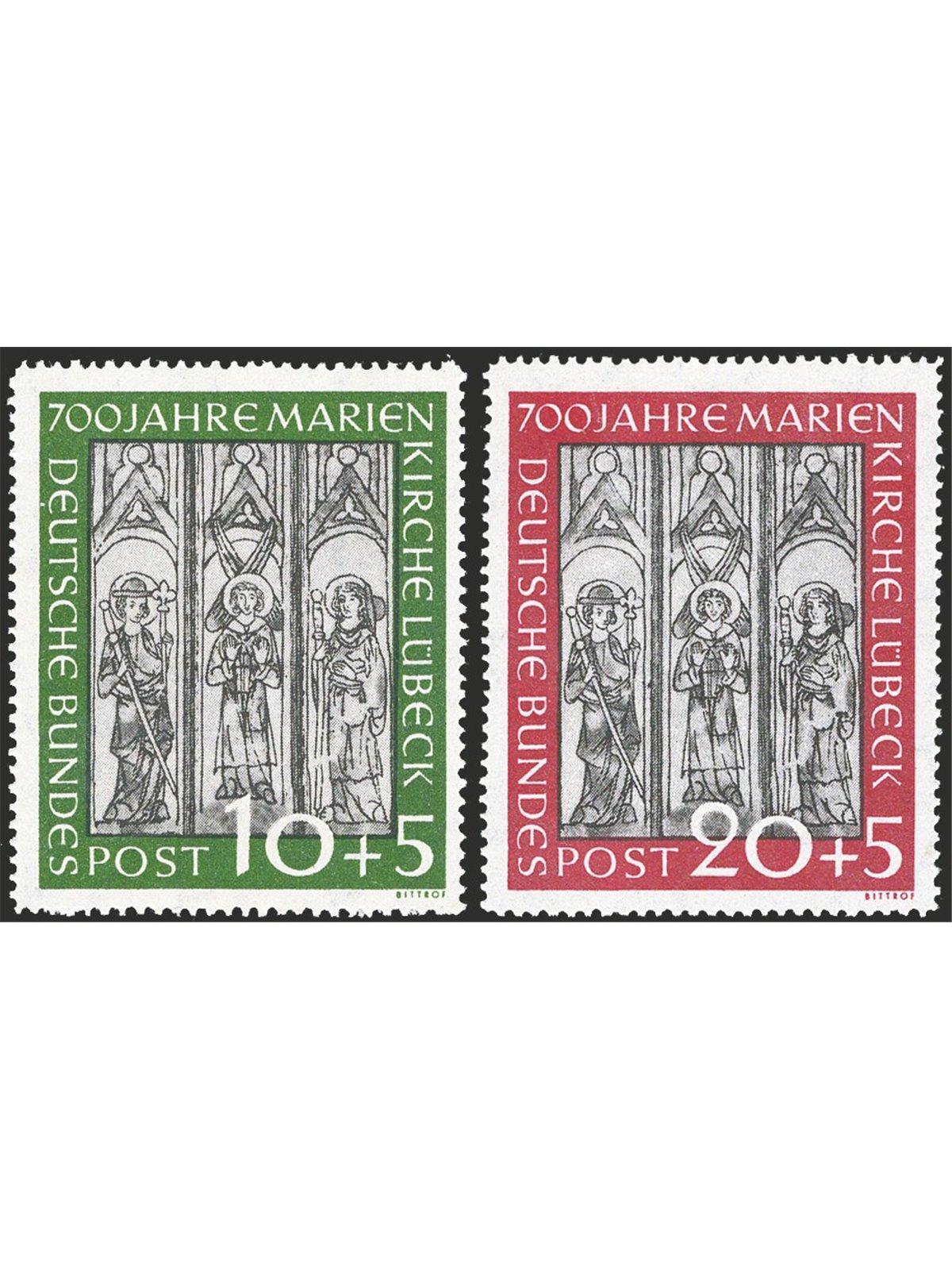 Germania 1951 Lubecca serie n° 25/26 Cert. CiBaFil Cat. € 200 (**)