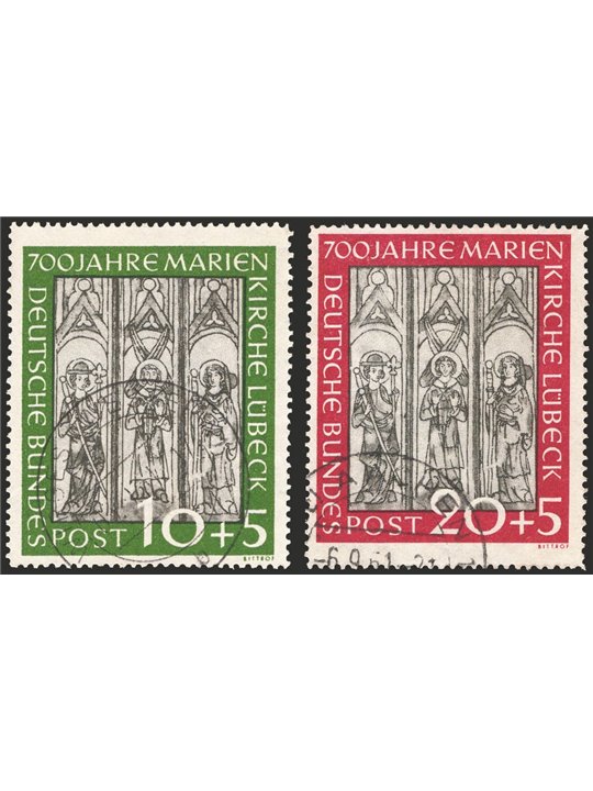 Germania 1951 Lubecca serie n° 25/26 Cat. € 190 (U)