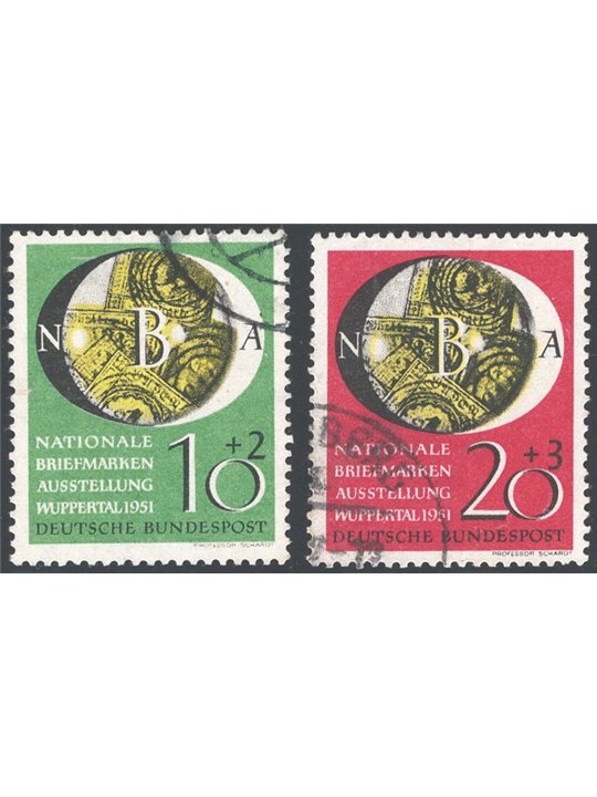Germany 1951 Wuppertal Philatelic Exhibition series no. 27/28 Cat. €130 (U)