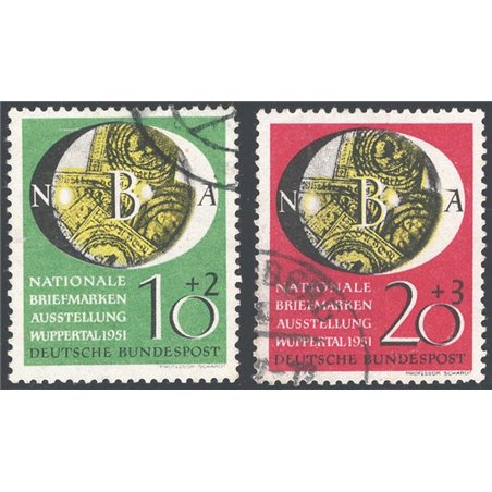 Germania 1951 Expo Filatelica di Wuppertal serie n° 27/28 Cat. € 130 (U) 