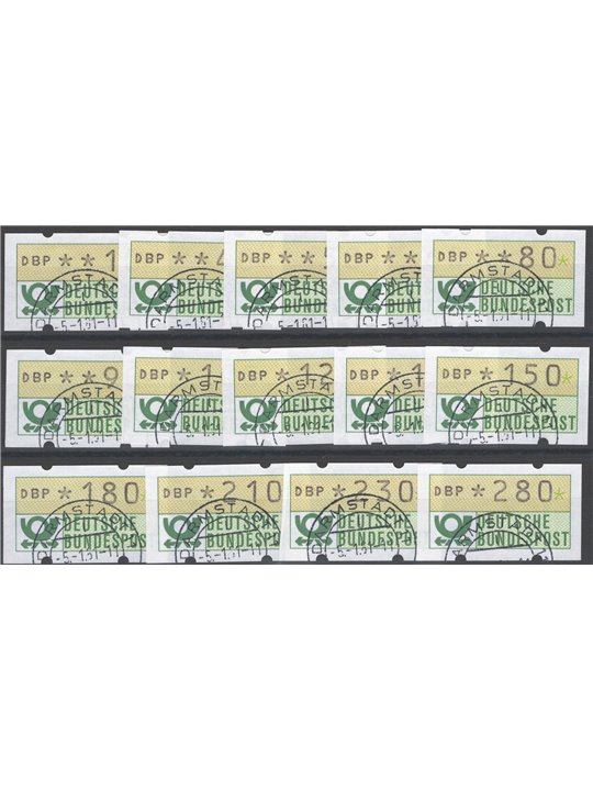 Germania 1981 Francobolli per distributori serie definitiva 14 valori Cat. € 34 (U)