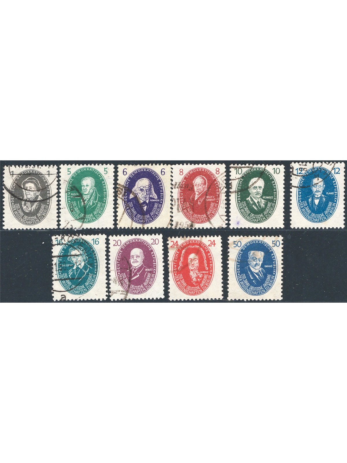 Germany 1950 Academy of Sciences series no. 261/70 Cat. €150 (U)