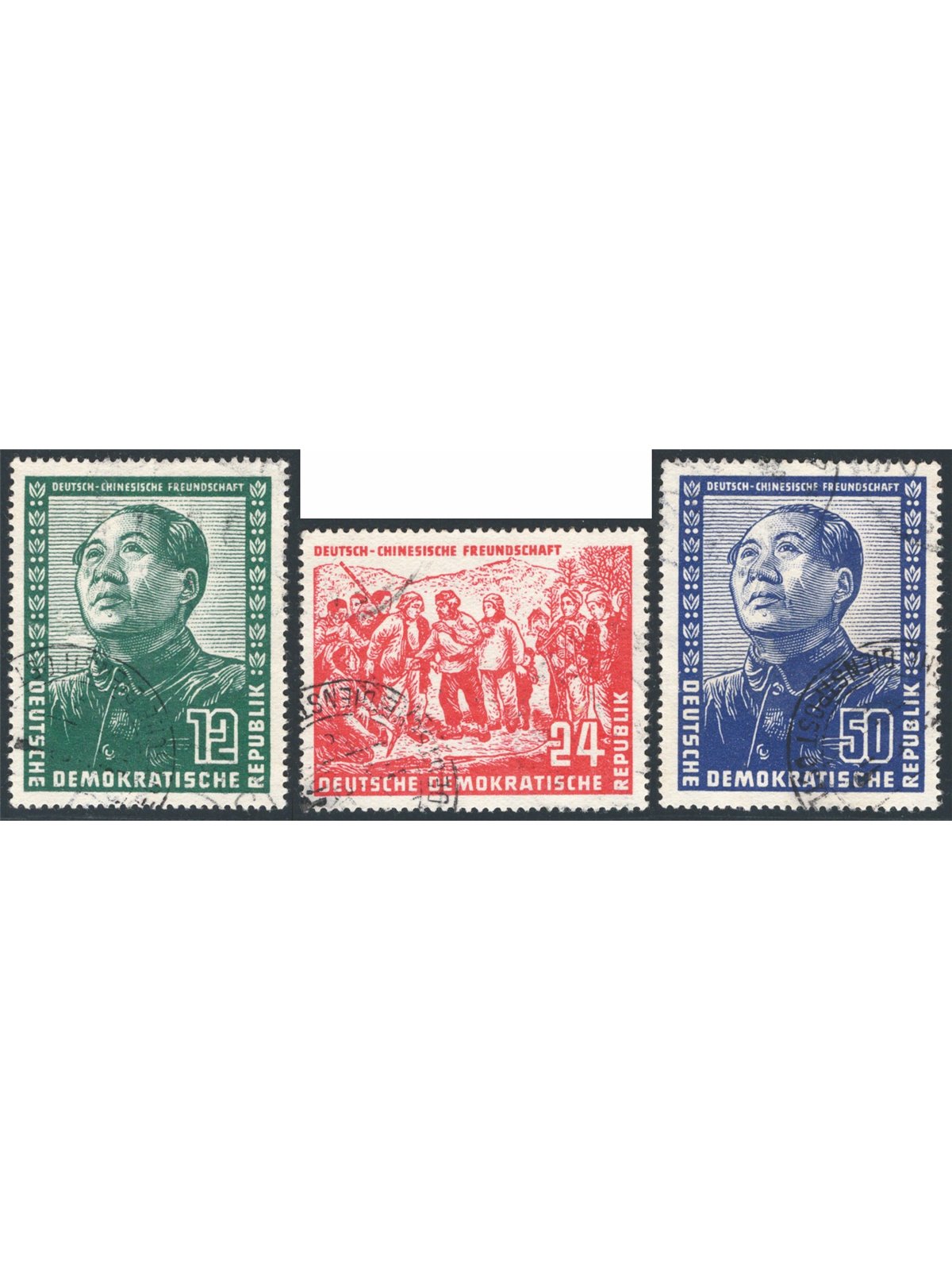 Germania 1951 Amicizia con la Cina serie n° 286/88 Cat. € 150 (U)