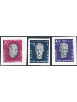 Germany 1957 Socialist Leaders series no. 606B/608B imperforated Cat. €70 (**)