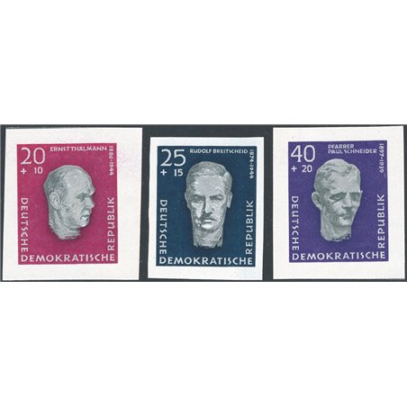 Germany 1957 Socialist Leaders series no. 606B/608B imperforated Cat. €70 (**)
