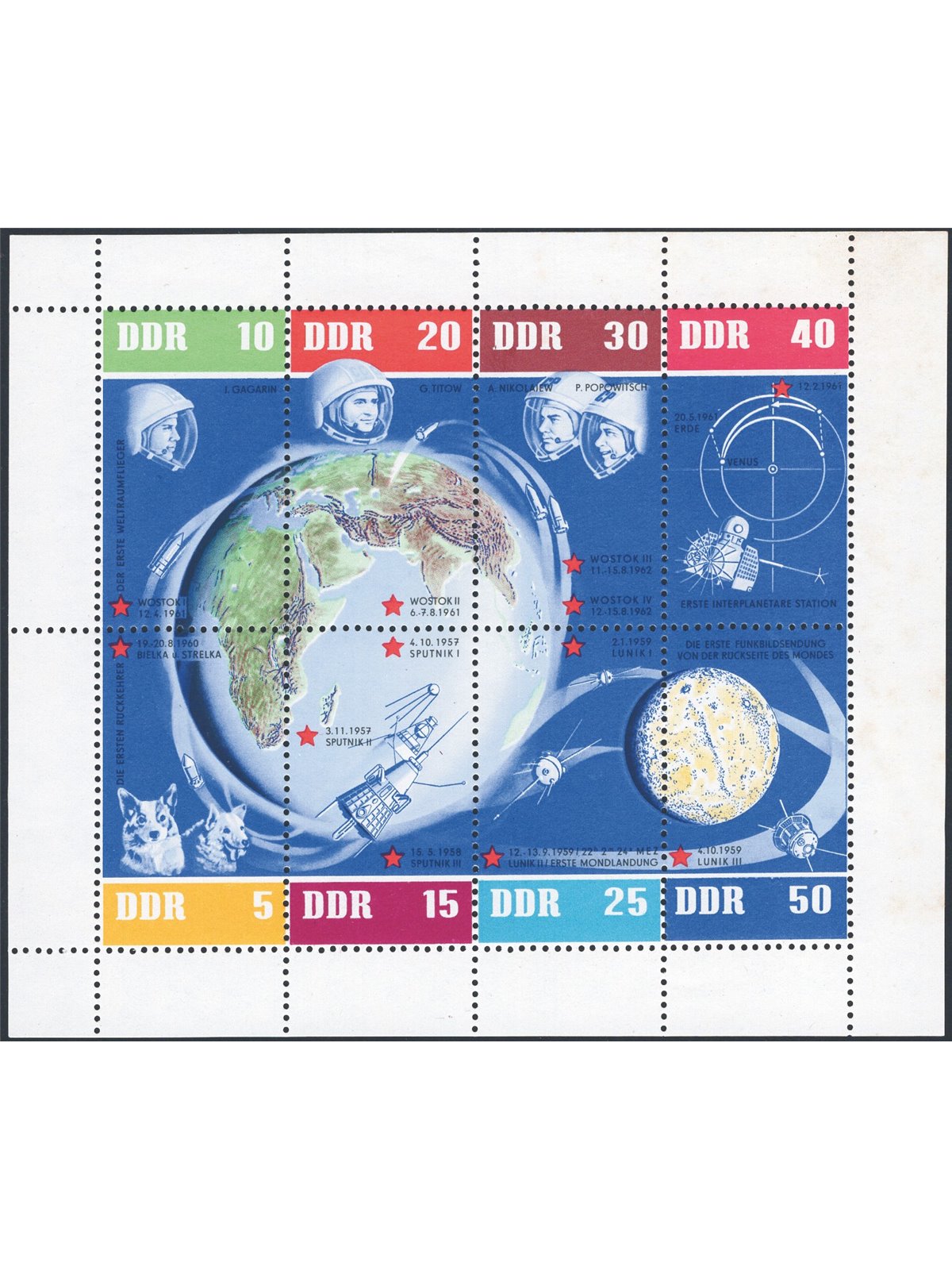 Germany 1962 Space Flights block of 8 no. 926/33 Cat. €40 (**)