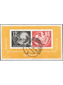 Germany 1950 BF Leipzig Philatelic Exhibition no. 7 Cat. €200 (U)