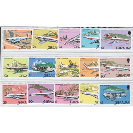 Gibilterra 1982 Storia dell'aviazione serie n° 439/53 Cat. € 55 (**)