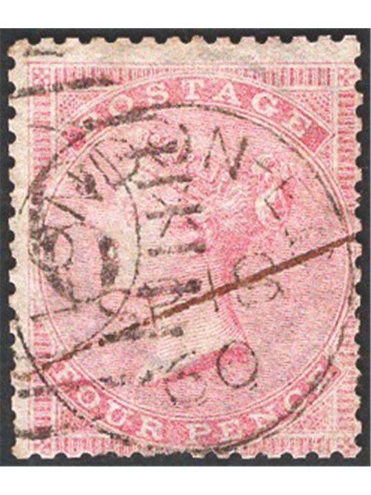 Great Britain 1856 Queen Victoria 4p. pink No. 17. CiBaFil Cert Cat. €500 (U)