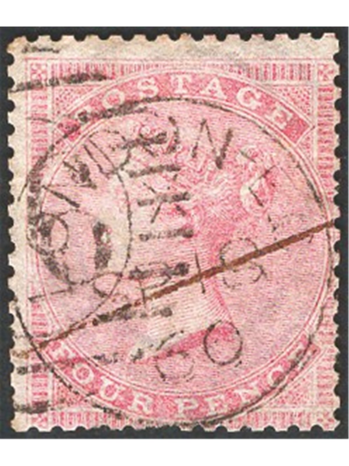 Gran Bretagna 1856 Regina Vittoria 4 p. rosa n° 17 Cert. CiBaFil Cat. € 500 (U)